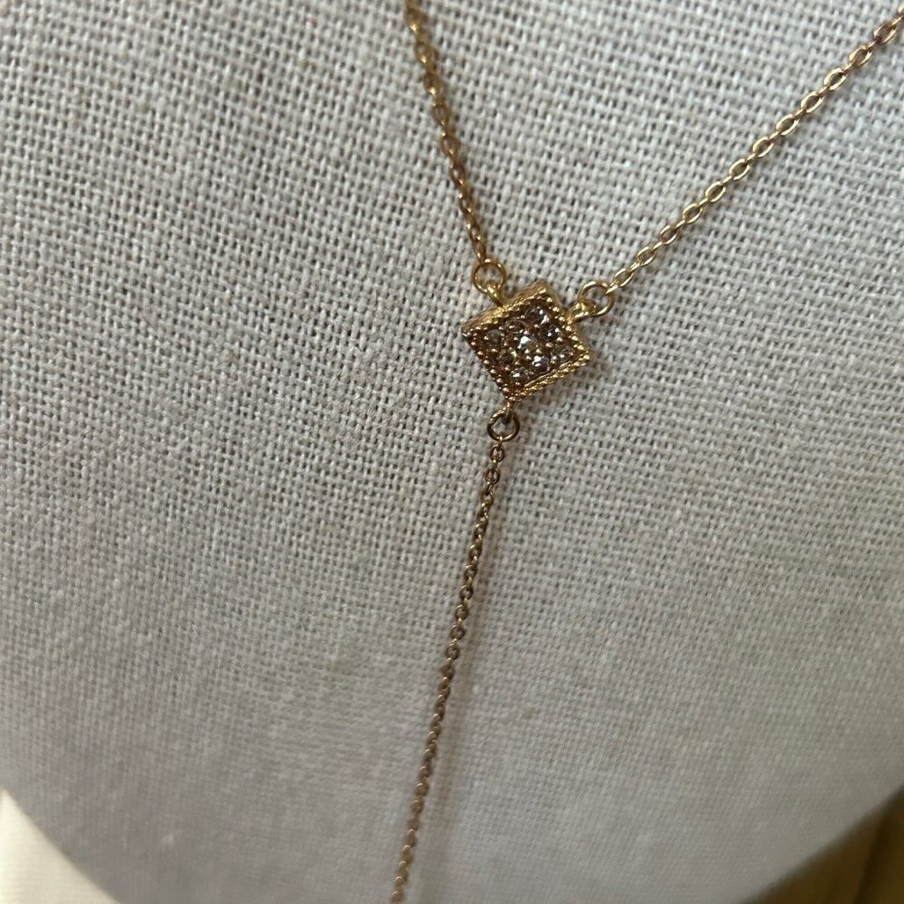Rarities Carol Brodie 0.5 ctw CHAMPAGNE DIAMOND Lace Y Drop Necklace NWT - Picture 11 of 11